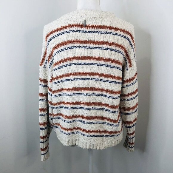 Billabong Womens Striped Nubby Crew Neck Sweater Size M Oversized Multi-colored - Picture 5 of 12
